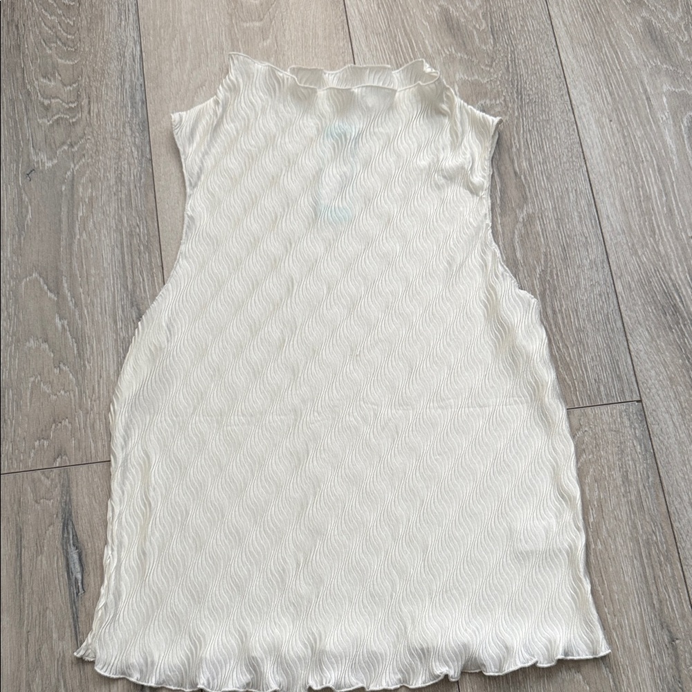 Astr Cream Textured Tank Top size L